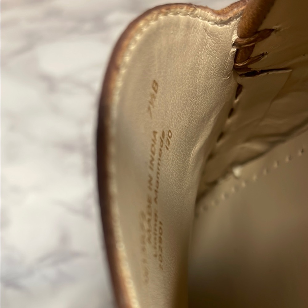 Cole Haan Tan Evelyn Pecan Leather Loafers Classic Flats size 7 1/2 W13572 - Picture 4 of 7